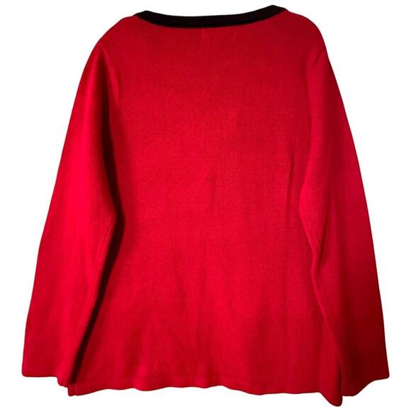 Mandal Bay Womans L Snowman Cardigan Red Christmas Sweater Holiday Frosty Ugly - Picture 3 of 12